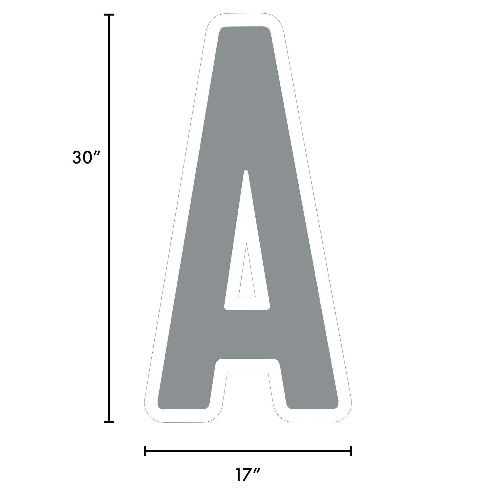 Silver Letter (A) Corrugated Plastic Yard Sign, 30in
